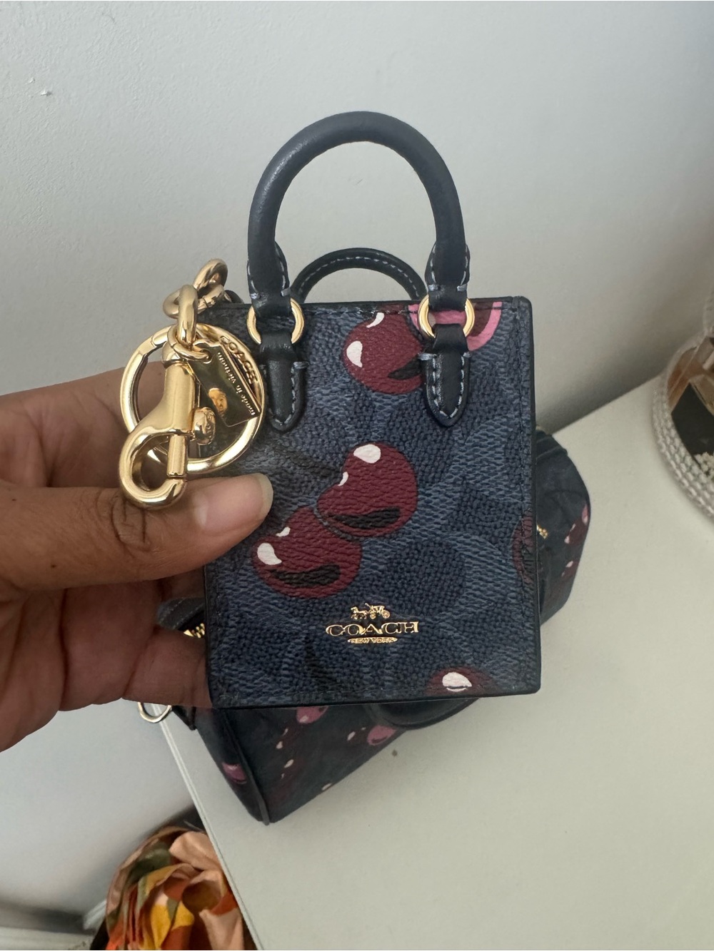 NWT Coach Rowan Satchel Cherry Signature Canvas | NWOT Snap Wallet & Charm - Picture 4 of 10